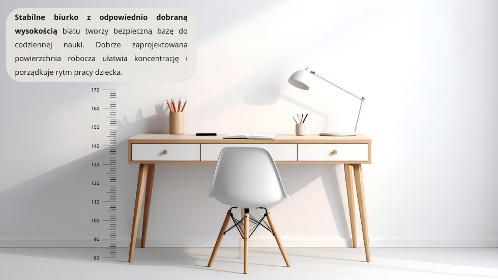 biurko drewniane regulowany blat w trzech wysokości
